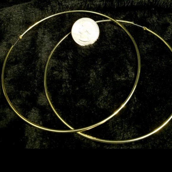 Lovely Jewelry - Large Gold Hoop Earrings